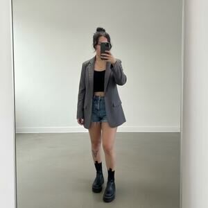 Wild Fable Gray Pinstripe Blazer Two-Button Notch Lapel Lined Tailored Size L